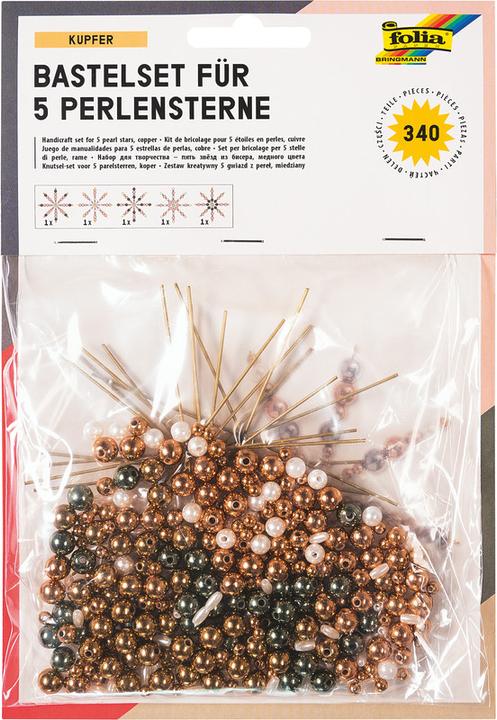 Image du produit Folia Étoiles en perles Copper, 5 pièces