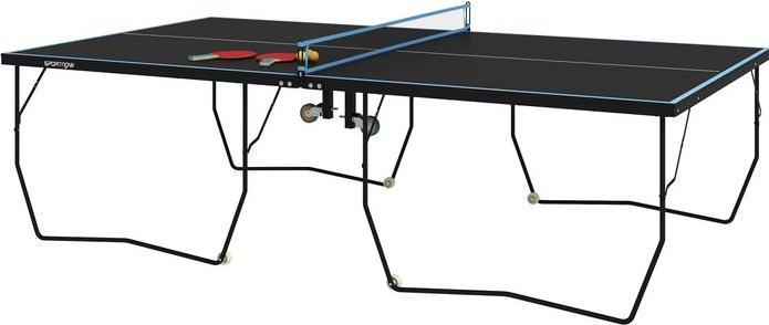 Actual product image Swisshandel24 Tischtennisplatte, Klappbar Tischtennistsich mit Netz, Rollen, Schwarz