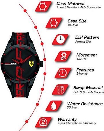 Image du produit Scuderia Ferrari Redrev - 830614 (Montre analogique, 44 mm)
