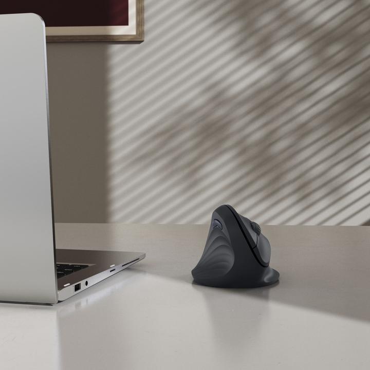 Actual product image Hama Vertikale, ergonomische Linkshänder-Maus „EWM-500L“, Funk, 7 Tasten,Schwarz (Wireless)