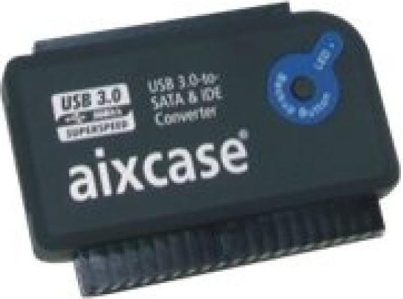 Produktbild Aixcase Multifunktionaler USB 3.0-to-SATA & IDE-Konverter für /2./3./5.- SATA & IDE-Geräte mit OTB