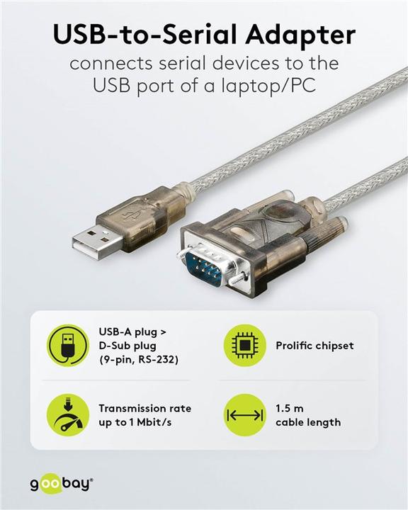 Immagine prodotto Goobay Convertitore seriale USB RS232 (1.50 m)