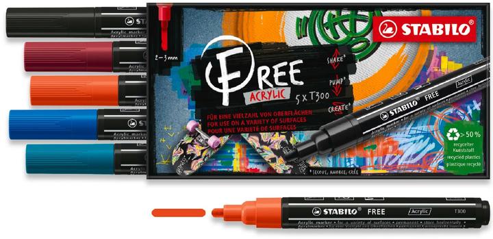 Immagine prodotto STABILO Gratis (Nero, Arancia, Red, Azzurro, Turchese, 3 mm, 5 x)