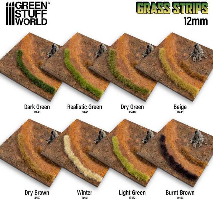 Green Stuff World Grass Strips 12 mm - Light Green