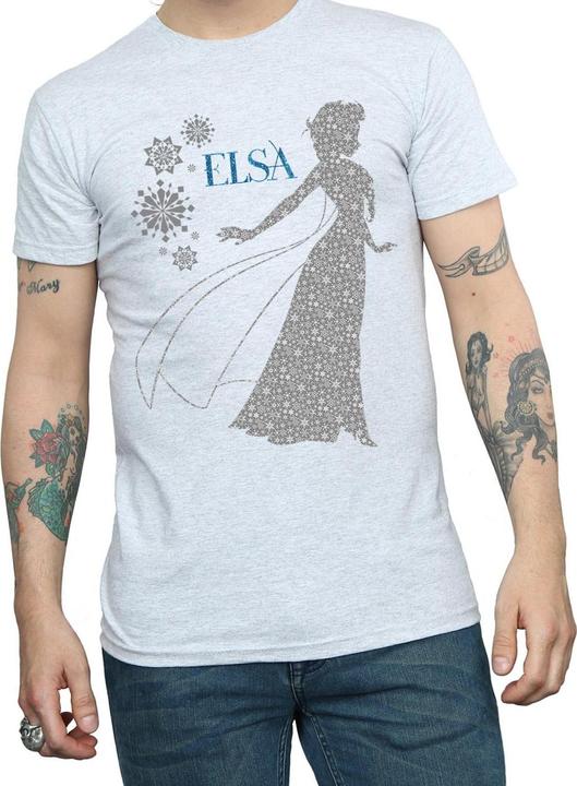 Actual product image Disney Mens Frozen Elsa Christmas Silhouette T-Shirt (S)