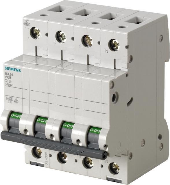 Actual product image Siemens SIEM 5SL6632-7 Miniature circuit breaker 400V 6kA, 3+Npol. C, 3