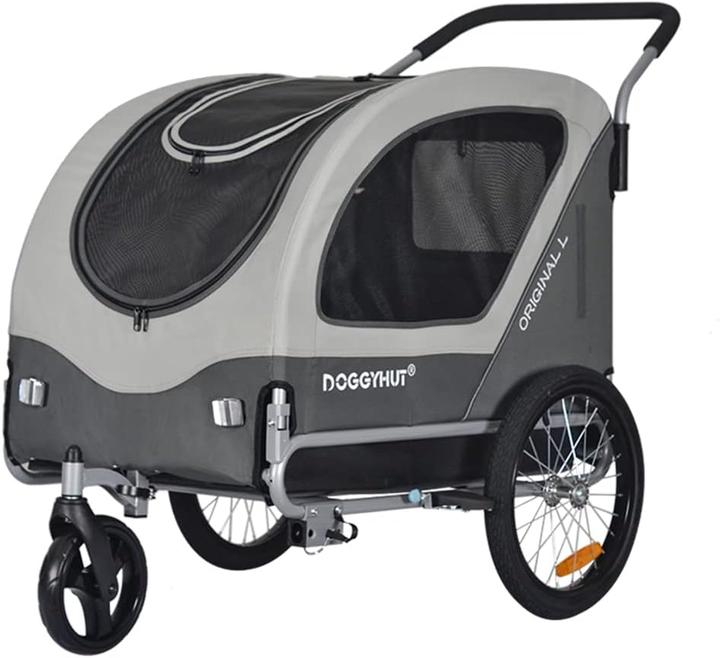 Image du produit DoggyHut 2-in-1 Fahrradanhänger & Hundebuggy (Chien, Réflecteurs)
