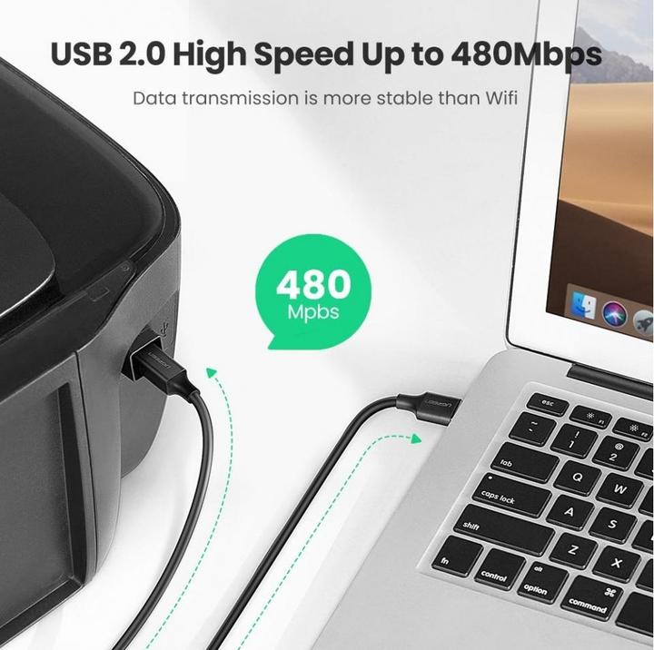 Actual product image Ugreen USB A — USB B (3 m, USB 2.0)