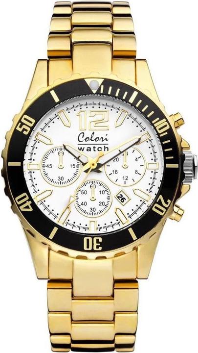 Produktbild Colori 5 -Col155 - Uhr - weiss mit goldgerissen - 40 mm (40 mm)