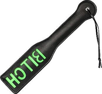 Actual product image Ouch! 'Bitch" Paddle - Glow in the Dark/Neon Green