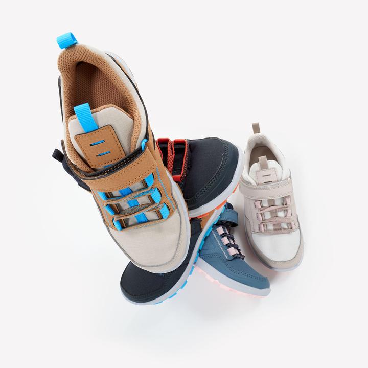 Produktbild Quechua Wanderschuhe Kinder Gr. 28–34 niedrig Klettverschluss Wandern - NH500 beige/rosa (34)