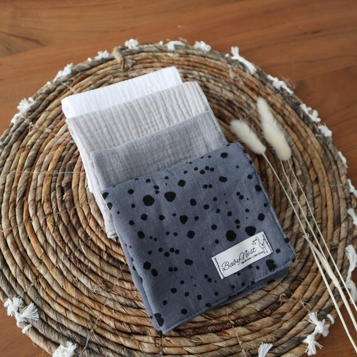 Produktbild Baby-Nest Mulltücher 4er Set aus Premium Musselin Stones