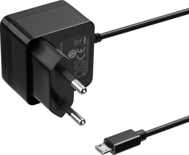 Actual product image Deltaco USB wall charger Micro USB cable, 1 m, 2.4 A, 12 W, black (12 W)