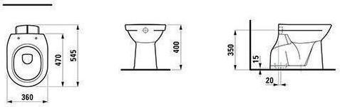 Actual product image Laufen Floor-standing WC PRO Wash-down, 6 l bahamabeige