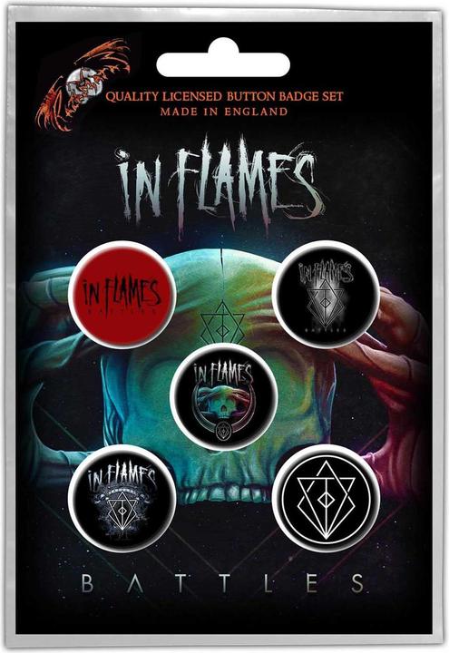 In Flames Abzeichen Battles 5erPack Metall Kunststoff