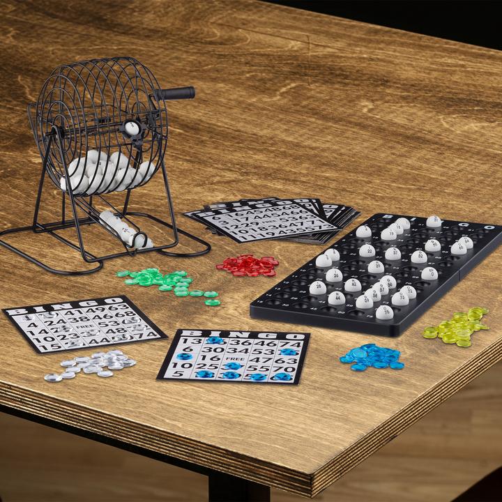 Produktbild Relaxdays Bingospiel mit Lostrommel (Englisch)