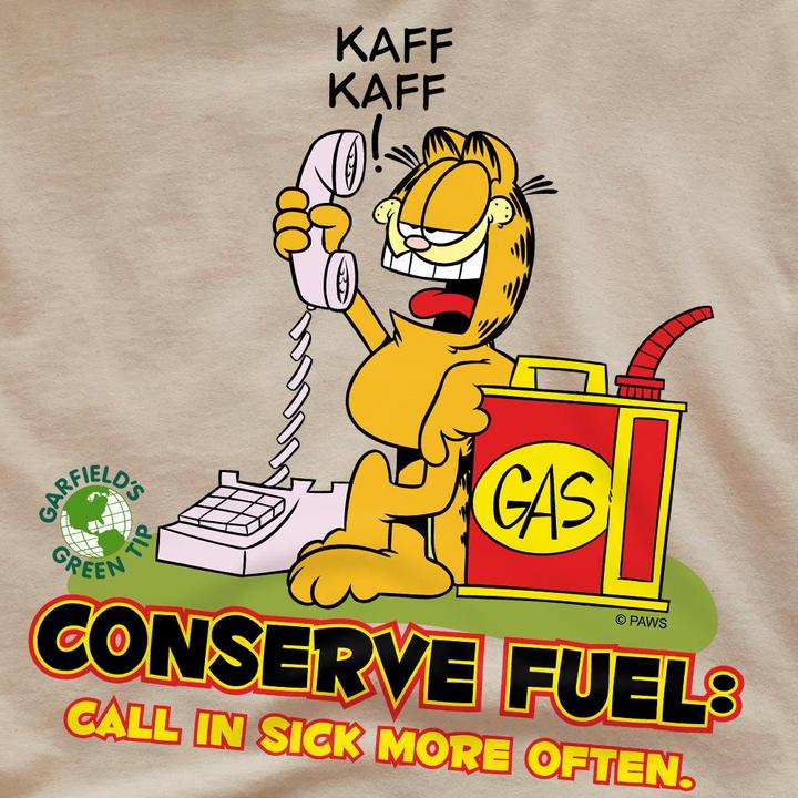 Actual product image Garfield Mens Call In Sick T-Shirt (S)