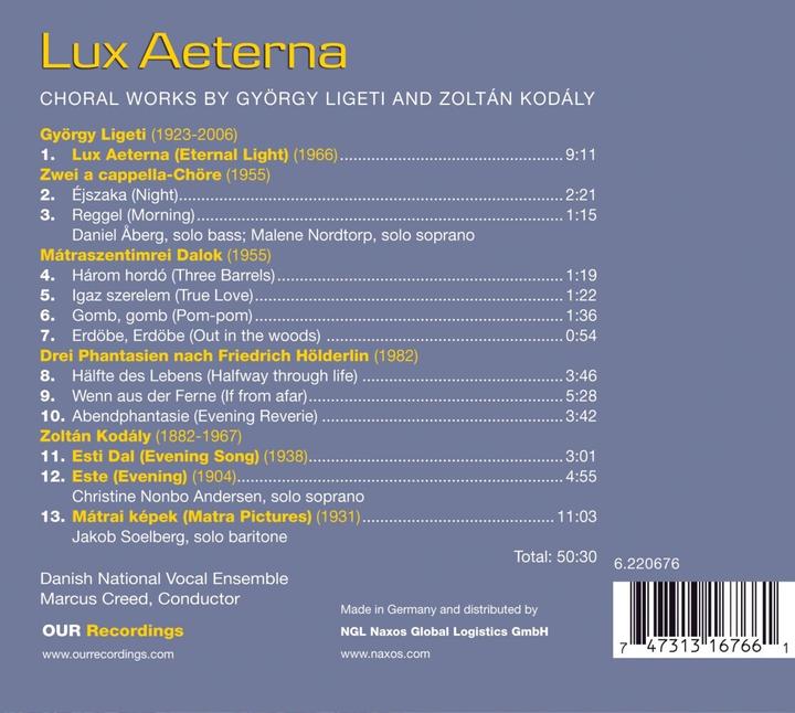 Produktbild Ligeti:Lux Aeterna,SACD Hybrid (Zoltàn Kodály, György Ligeti, 2022)