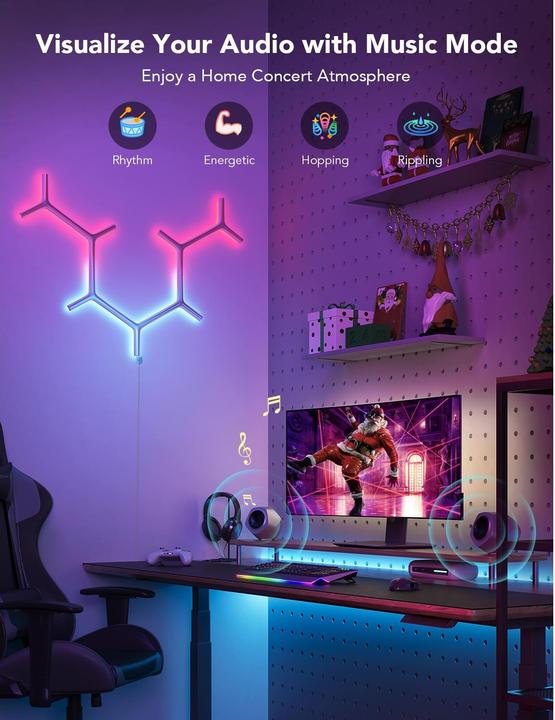 Productafbeelding Govee Paneelverlichting Y-lights Glide, 7 stuks, RGBIC, Wi-Fi + BT