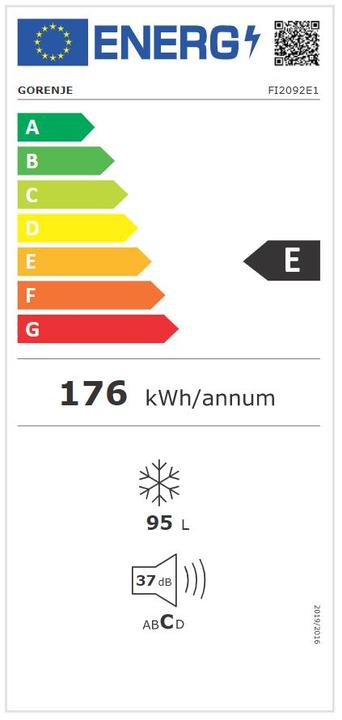 Energie-Label Gorenje FI2092E1 Tiefkühltruhe Integriert E (Einbau, 95 l)