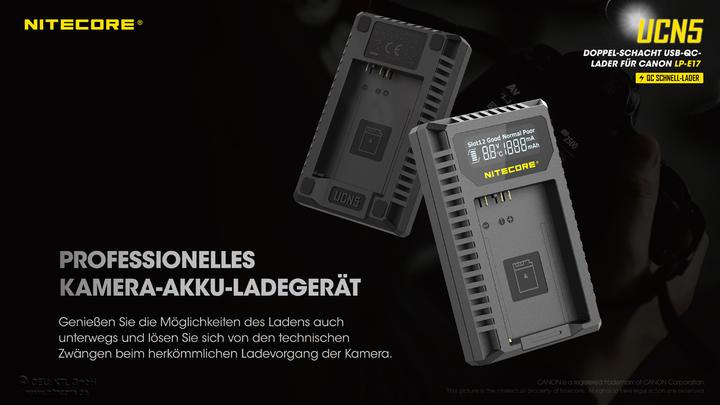 Produktbild Nitecore UCN5 - für Canon Cameras (Kamera Akku Ladegerät)