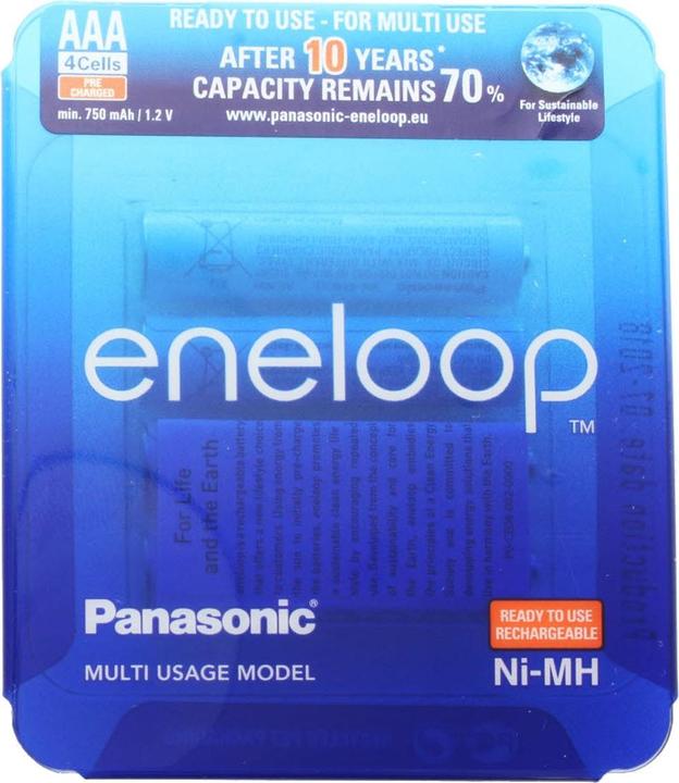 Image du produit Sanyo Accu Eneloop HR-4UTGB Blister de 4 eneloops AAA et 1x AccuCell boîte de rangement AAA (4 pcs, AAA, 800 mAh)