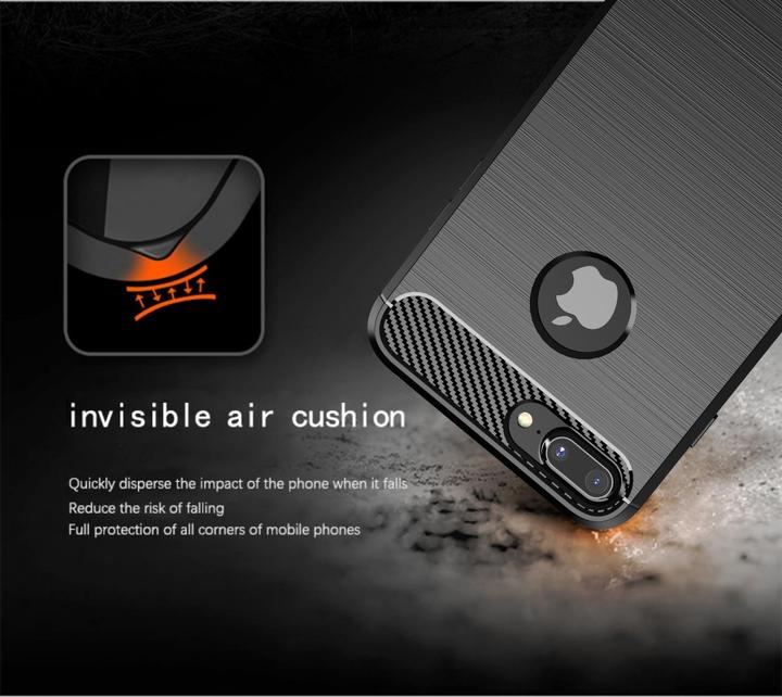 Produktbild Cadorabo TPU Ultra Slim carbon edelstahl Kombi Cover (Apple iPhone 7 Plus, Apple iPhone 7s Plus)