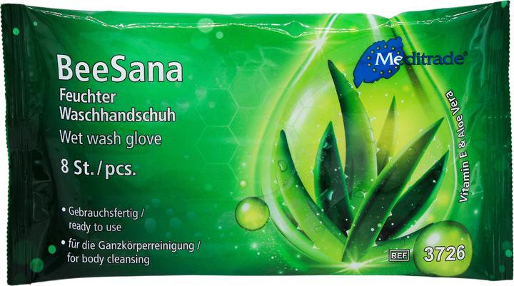 Produktbild Meditrade BeeSana Feuchter Waschhandschuh (8 Stück)