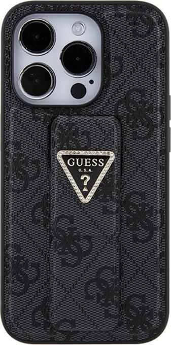 Produktbild Guess GUHCP15XPGS4TDK iPhone 15 Pro Max 6.7" czarny/black hardcase Grip Stand 4G Triangle Strass (Apple iPhone 15 Pro Max)