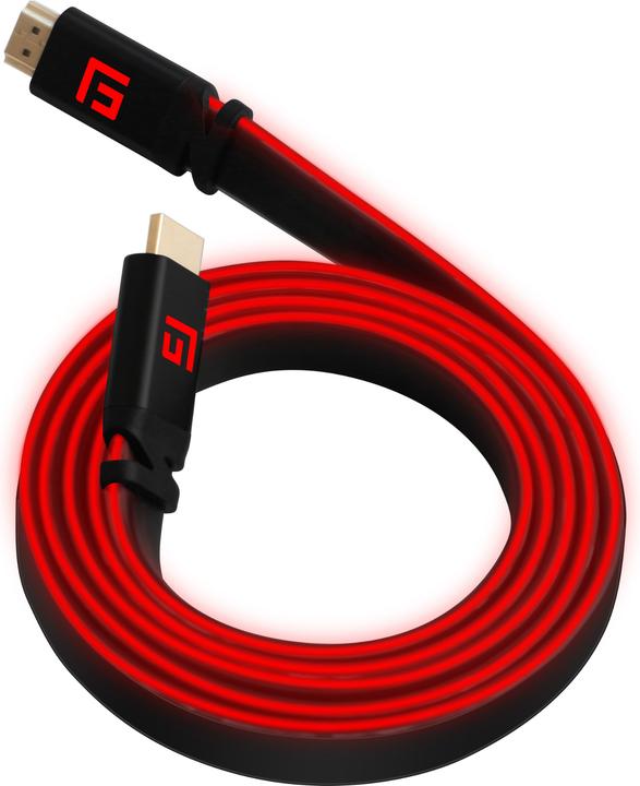 Actual product image Floating Grip HDMI Cable High Speed 8K/60Hz LED 3.0m red (3 m, HDMI)