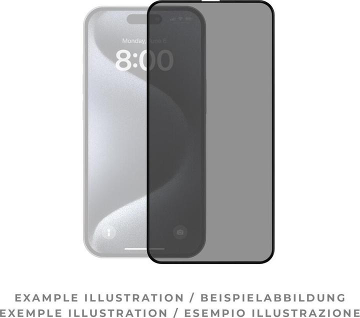 Immagine prodotto prio Panzerfolie Blickschutzglas für iPhone 16 Plus 15 Plus schwarz (1 Pezzo/i, Apple iPhone 15 Plus, Apple iPhone 16 Plus)