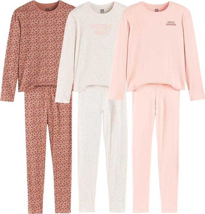La Redoute Collections 3er-Pack Pyjamas mit Message-Print und Leopardenmuster (94)