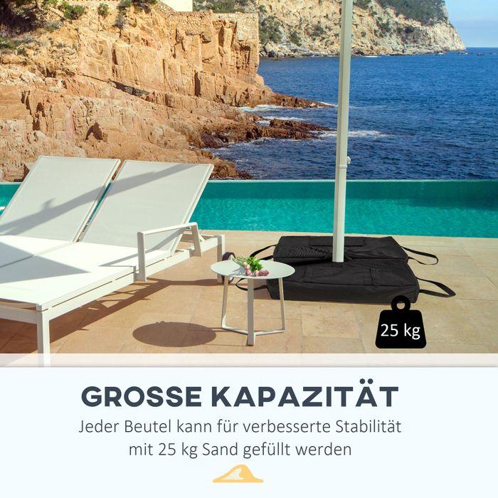 Immagine prodotto Swisshandel24 Supporto per ombrellone Sacco di sabbia 2 x sacco riempibile 50 kg con pala Poliestere + plastica