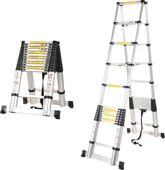 Produktbild Manser HWC Aluminium Teleskop-Doppelstufenleiter bis 3.80 m - 13 Sprossen (Gerüst, 380 cm)