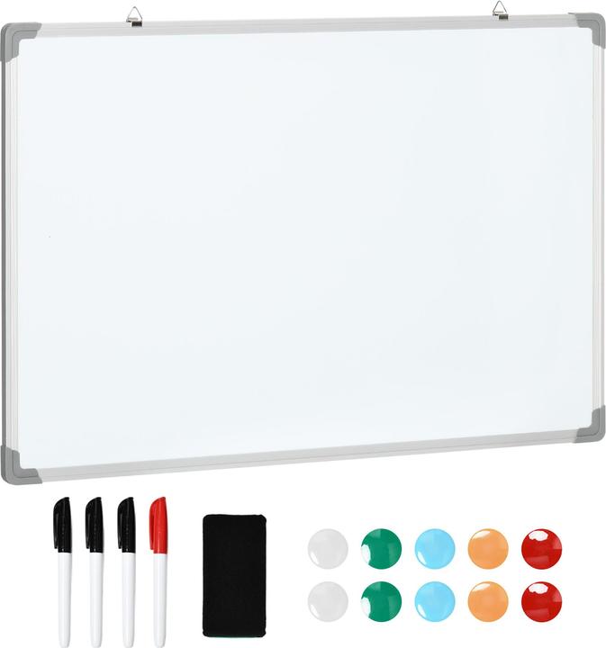 Actual product image Homcom Whiteboard with dry erase board, magnets and pens (90 x 60 cm)