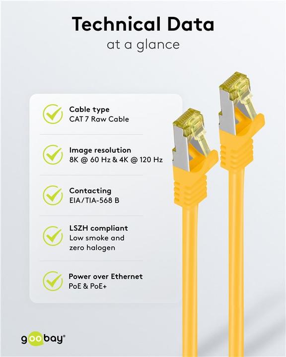 Produktbild Goobay Netzwerkkabel (S/FTP, CAT7, 1 m)