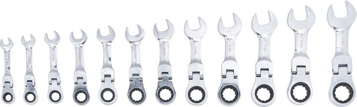 Actual product image BGS Ratchet Combination Wrench Set extra short 8 - 19 mm 12 pcs. (19 mm, 8 mm, 10 mm, 14 mm, 18 mm, 11 mm, 12 mm, 17 mm, 15 mm, 13 mm, 9 mm, 16 mm)