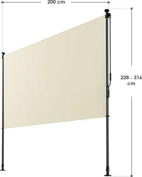 Image du produit Juskys Senkrechtmarkise Barbados (2 m)