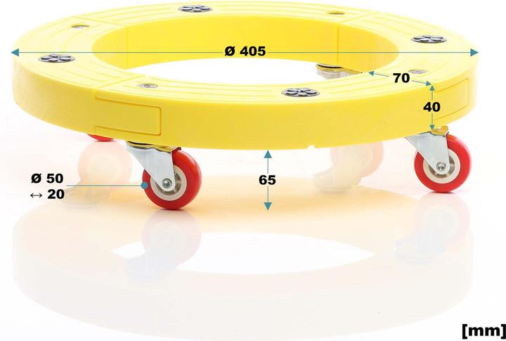 Immagine prodotto Wiltec Rullo di trasporto fino a 136 kg Tavola rotante rotonda Ø 400 mm Muovi e officina Roll Dog (136 kg)