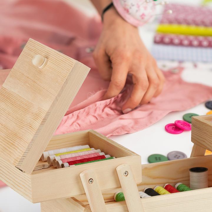 Image du produit Relaxdays Boîte à couture en bois