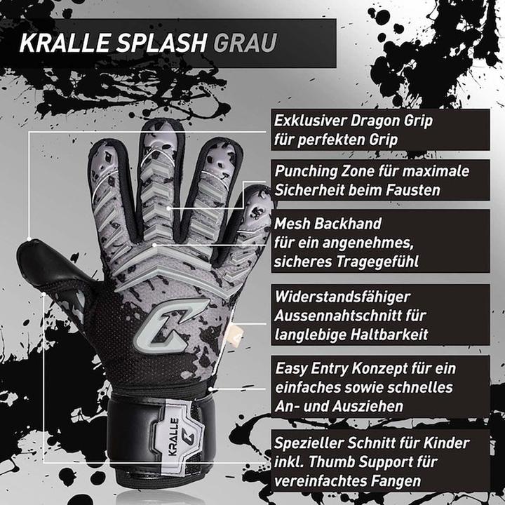 Immagine prodotto Catch & Keep Guanti da calcio Claw Splash taglia 6 Grigio Guanti da portiere (6)