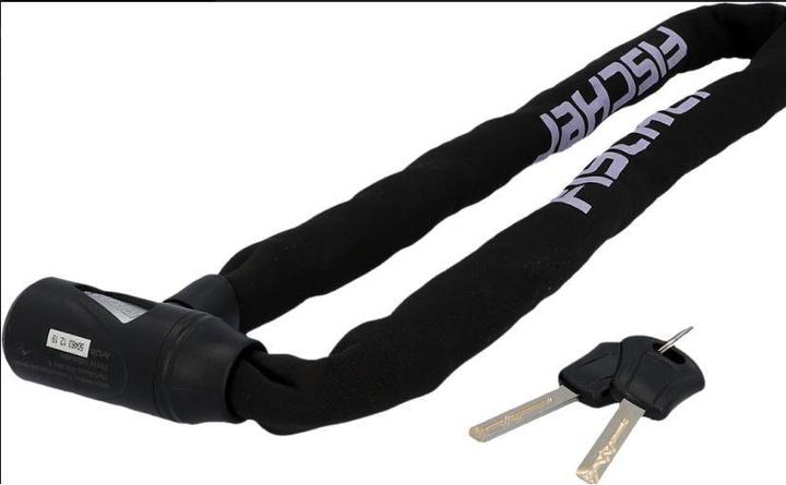 Actual product image Fischer die fahrradmarke 50463 Unisex - Adult Chain Lock Neoprene 100cm 6mm Key (100 cm)