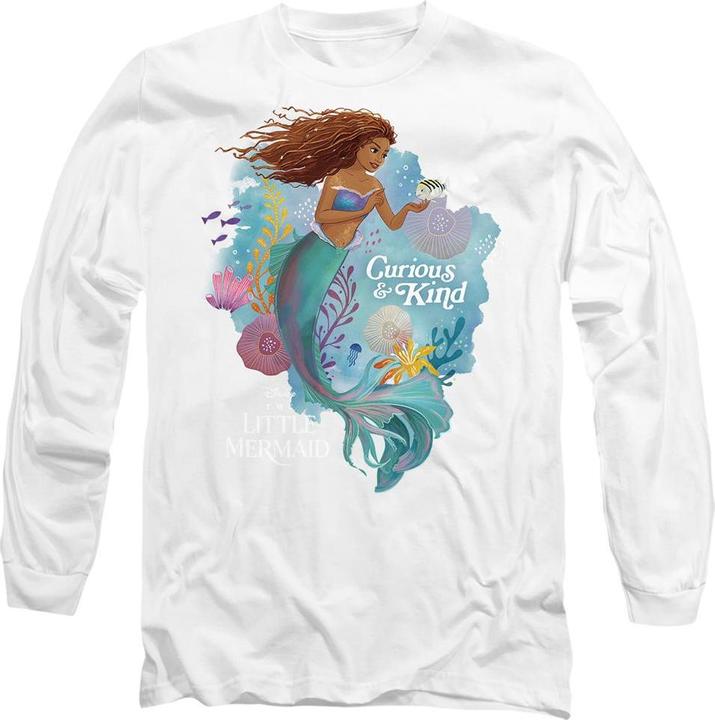 Actual product image The Little Mermaid Unisex Adult Curious And Kind Ariel T-Shirt (XL)