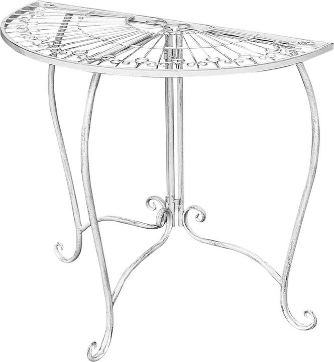 Produktbild Mojawo Wandtisch Beistelltisch Gartentisch Balkontisch halbrund klappbar weiss (80 cm)