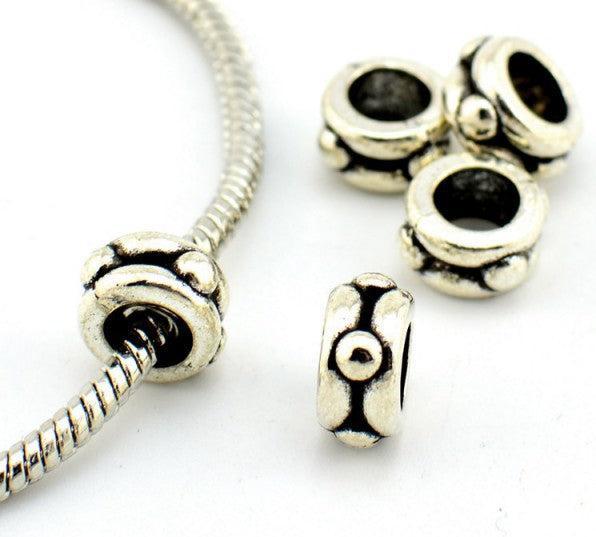 Hermex Stopper Bead Perle - Silbrig (Zinklegierung)