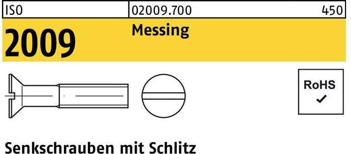 Produktbild Senkschraube ISO 2009 m.Schlitz M 4 x 12 Messing (1000 Schrauben pro Stück)