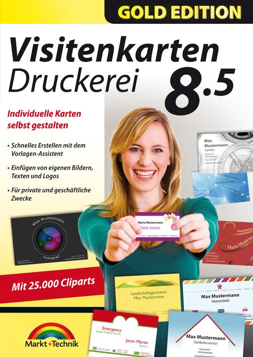 Produktbild Visitenkarten Druckerei 8.5 Gold Edition Download Code (1 User, 1 Geräte/User, unbegrenzt)