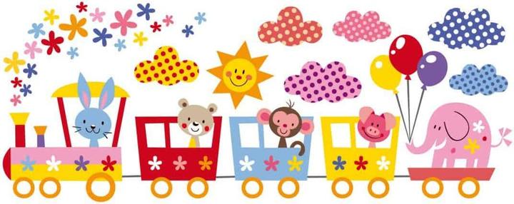 Actual product image Trenddeko Funny animals on train (pattern) (120 x 48 cm)