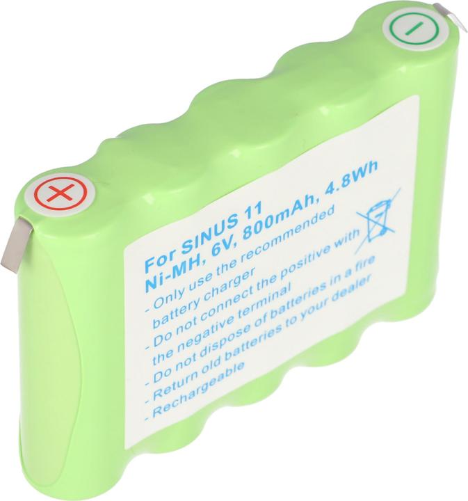 Actual product image XCell Akku passend für universal Siemens Sinus 11, NiMH, 6V, 800mAh, 5 x AA, insert pack mit soldering tag