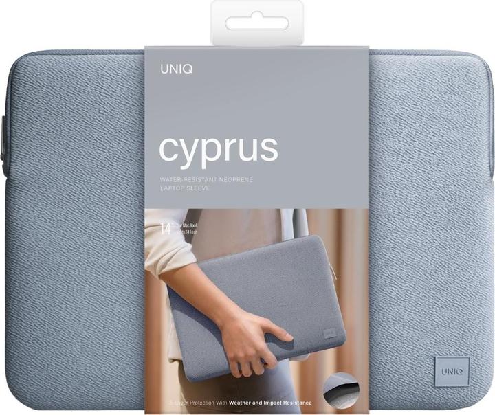 Immagine prodotto Uniq Custodia per laptop in neoprene 14" Cipro resistente all'acqua Blu Nuvola (14")